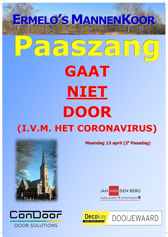 Paaszang niet door